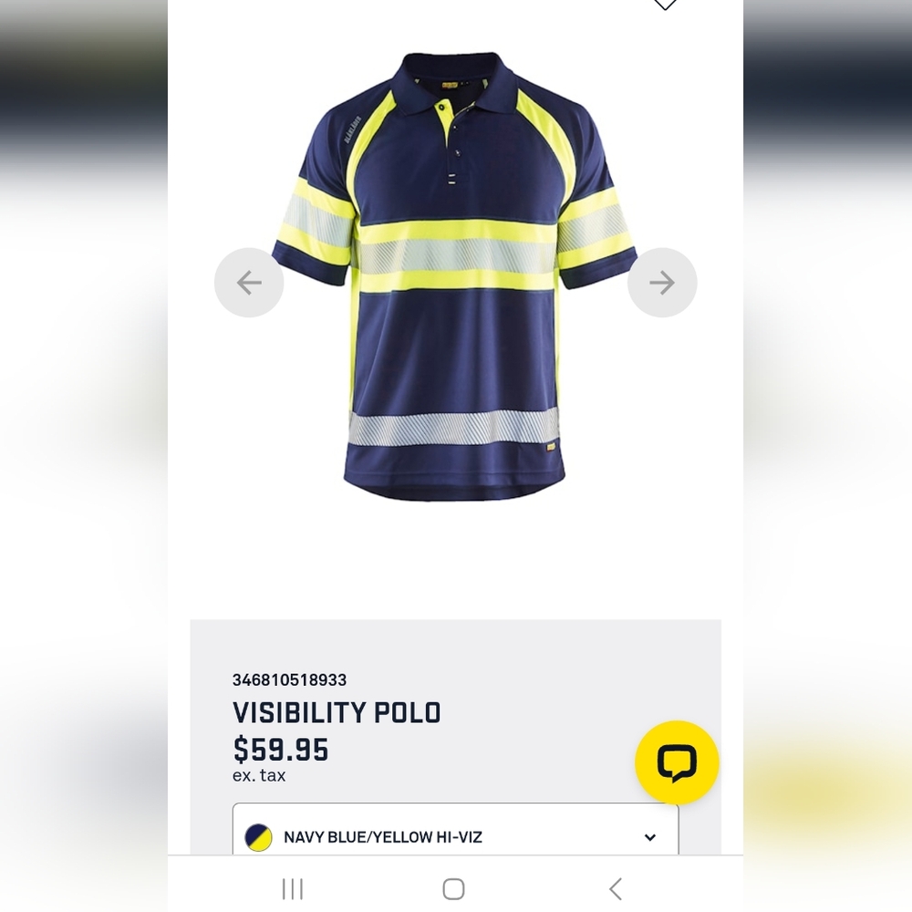 Men's Navy and Yellow Hi Visibility Polo Shirt